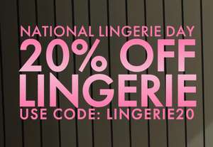 20% off Lingerie, using code