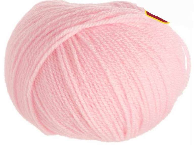Wilko Baby Soft Yarn Pink 50g - 50p with Free Collection @ Wilko