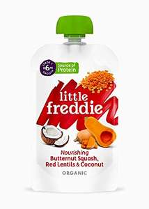 Little Freddie Organic Baby Food Stage 1 Butternut Squash Red Lentil and Coconut, 6x120g Pouches - from 6 Months - £6 @ Amazon