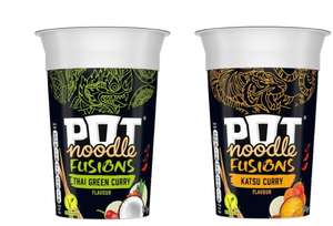 Pot Noodle Fusions Katsu Curry and Thai Green Curry 100g 29p @ Farmfoods Sunbury