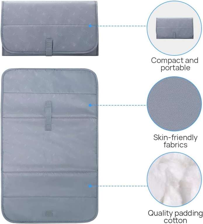 Lekebaby Foldable Travel Changing Mat Portable Baby Change Mat, Grey - SunnyBag FBA