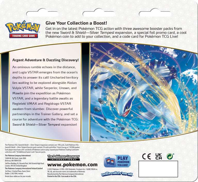 Pokemon Blister 3 Boosters - Silver Tempest Manaphy