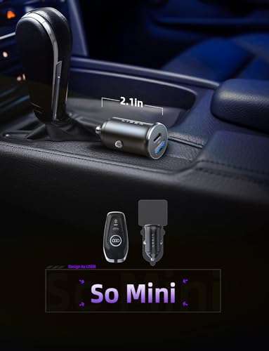 LISEN USB C Car Charger, 95W Car Charger, PD65W+ QC30W Dual Port Car Charger Adapter + 60W Fast Charing Cable by Nonestop - FBA