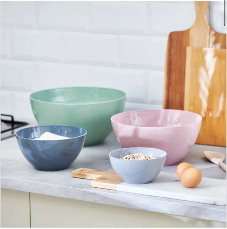 Set of 4 Mixing Bowls £4.20 Free click and collect @ Dunelm