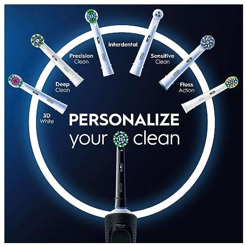 Oral-B Vitality Pro 2x Electric Toothbrushes For Adults, Gifts For Women / Men, 2 Toothbrush Heads, 3 Brushing Modes Black & Purple