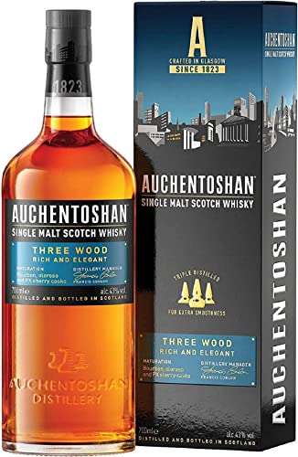 Auchentoshan Three Wood Lowland Single Malt Whisky 70 cl - select accounts and locations / min spend applies via Amazon Fresh