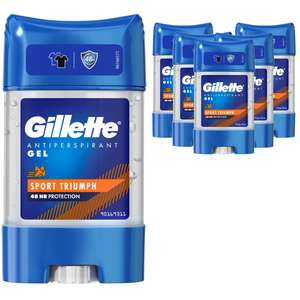 Gillette Antiperspirant Clear Gel Deodorant For Men, 48-Hour Invisible Sweat and Odour Protection (Pack of 6) - £6.16 / £5.51 S&S