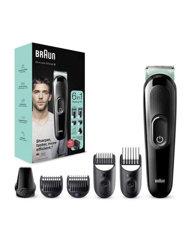 BRAUN MGK3221 6-in-1 Trimmer - Black & Green £19.99 with free click and collect @ currys