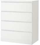 MALM Chest of 4 drawers, white, 80x100 cm, FREE - Click & Collect