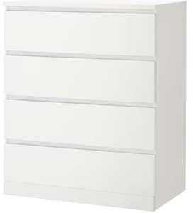 MALM Chest of 4 drawers, white, 80x100 cm, FREE - Click & Collect