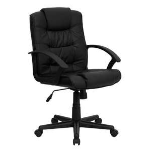 Flash Furniture Mid-Back LeatherSoft Ripple and Accent Stitch Upholstered Swivel Task Office Chair