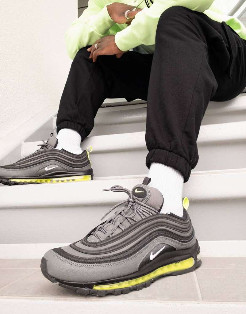 Nike Air Max 97 Trainers in Iron Grey and Volt Green - £89.25 with code ...