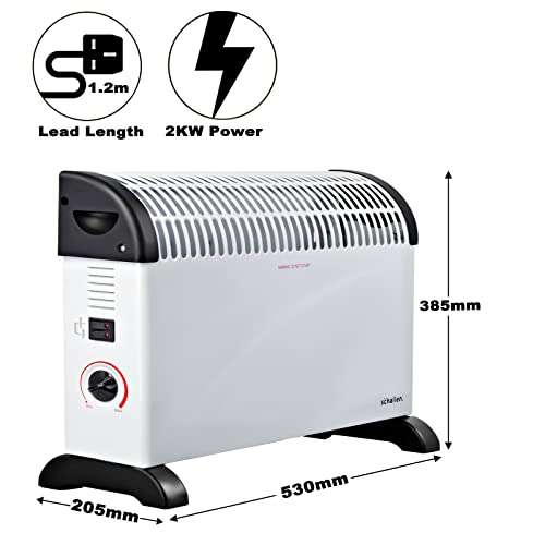 Schallen 2000W Electric Convector Radiator Heater - 3 Heat Settings £19.99 Dispatches from Sold by Netagon UK Amazon