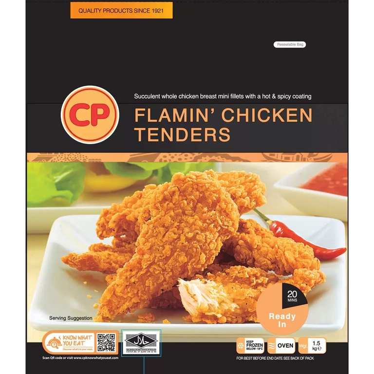 CP Foods Flamin' Chicken Tenders, 1.5kg - Instore