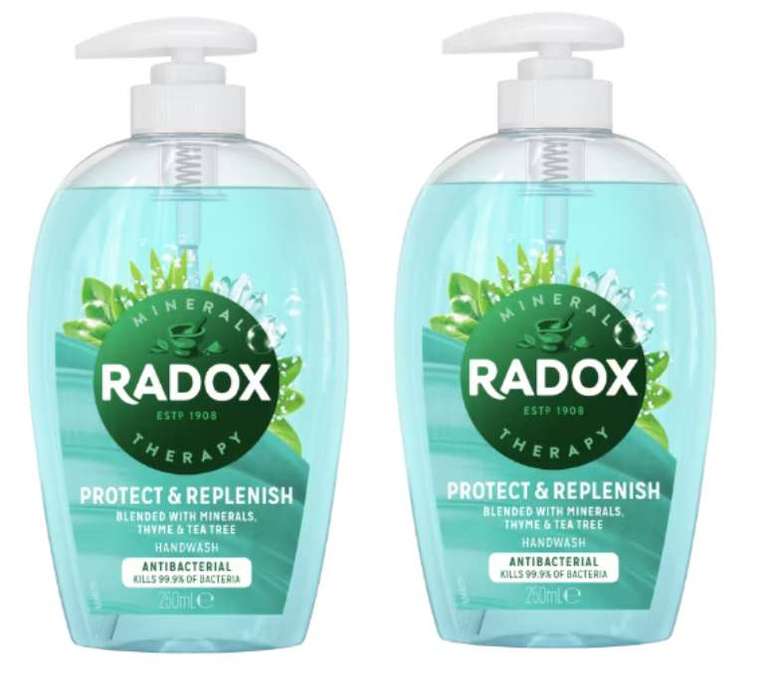 2 x Radox Replenishing & Antibacterial Handwash 250ml + Free Click & Collect