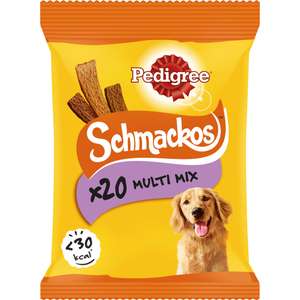 Pedigree Schmackos Adult Dog Treats Meaty Multi Mix Strips x20 144g - Nectar Price