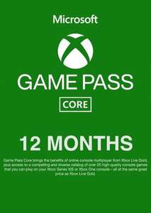 12 Months Xbox Game Pass Core Membership (Worldwide Code)