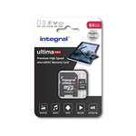 Integral 64GB Micro SD Card 4K Ultra-HD Memory Microsdxc Up To 100MB/S V30 UHS-I U3 £5.03 @ Amazon