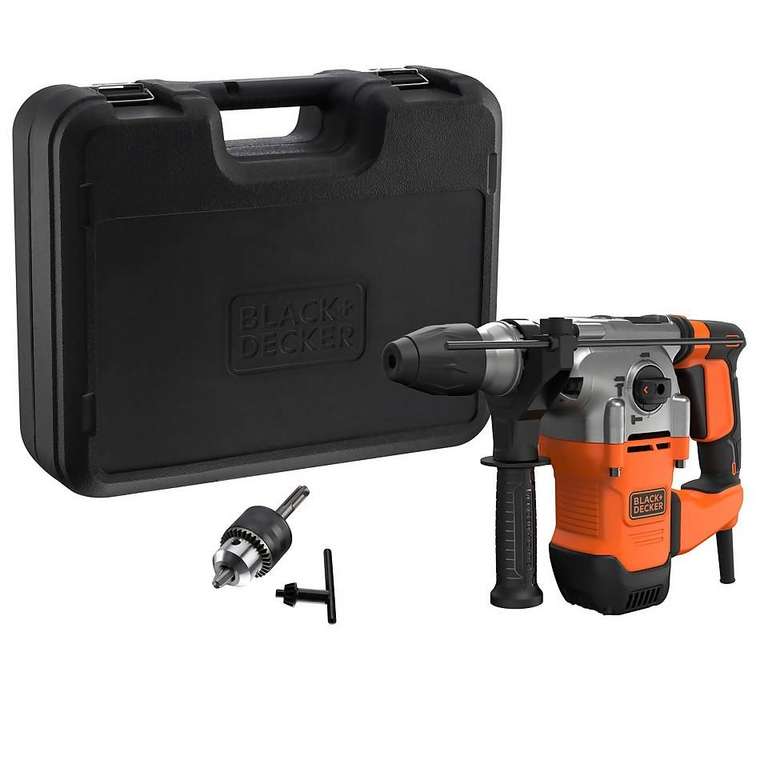 BLACK+DECKER 1250W Corded SDS Plus Hammer Drill with Kit Box (BEHS03K-GB) - Free C&C