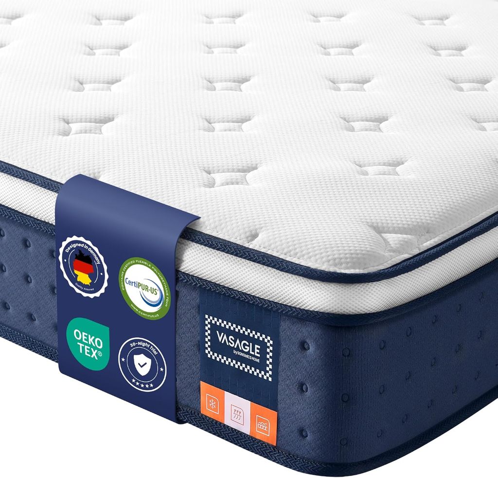 Vasagle Hybrid Mattress with Pocket Springs & Gel Memory Foam (Single £67.99 / King Size £80.55)