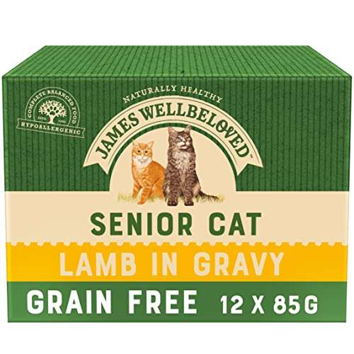 James Wellbeloved Complete Wet Senior Cat Food Lamb, 12 x 85 g S&S £7.60