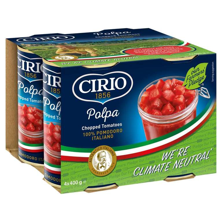 Cirio chopped tomatoes 2 for £5 (£4 each) (Minimum Basket / Delivery Fees Apply) at Ocado
