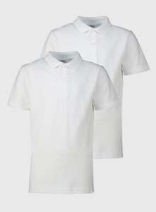 White Unisex Polo Shirts 2 Pack now From £2.25 with Free Click and Collect From Argos