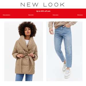 End Of Season Sale - Up to 60% Off + Free Click & Collect over £19.99 (otherwise £1.99) - @ New Look