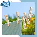 Elliott Hardwood Clothes Pegs with Metal Coil Spring for Firm Grip, Contoured to Prevent Leaving Marks on Clothing, Pack Include 36 Pegs