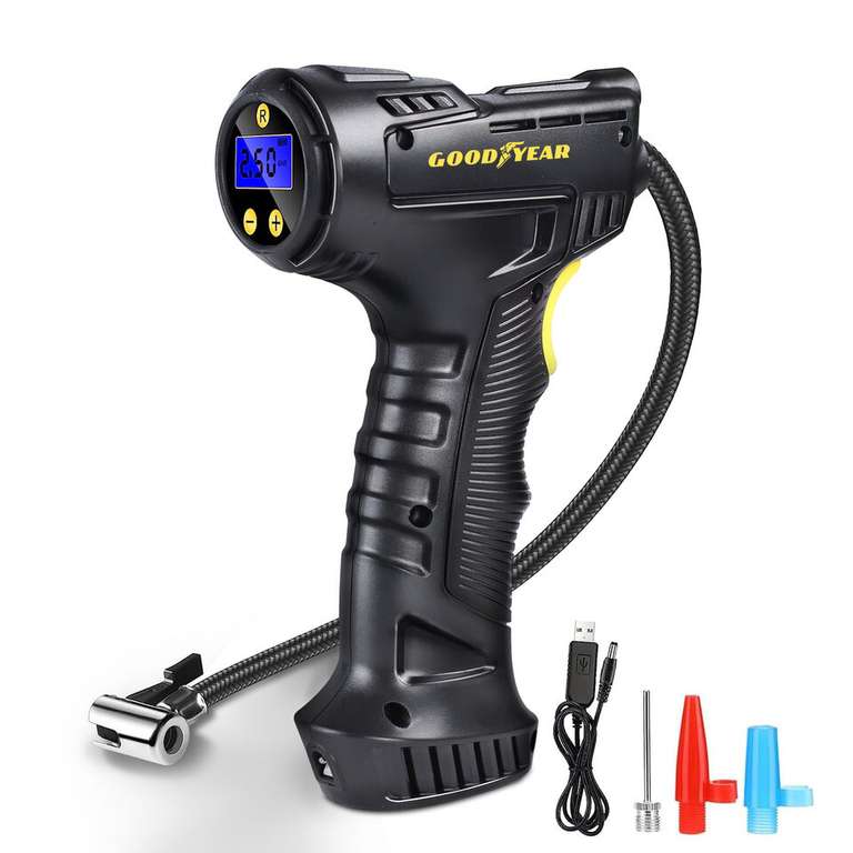 Goodyear Cordless Digital Display Car Tyre Inflator Compressor with code - Thinkprice