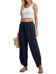 GRECERELLE Womens Wide Leg Trousers Summer Elastic Waist Jogging Bottoms w/code - Sold by GRECERELLE FBA