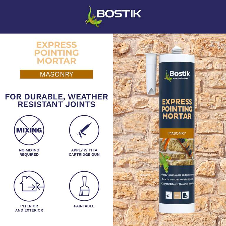 Bostik Express Pointing Mortar Buff - 310ml - Ready-to-Use | Hotukdeals