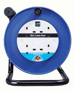 Masterplug 4 Socket Thermal Cut-out Open Cable Reel - Blue 30m 10A £29 click and collect at Wickes