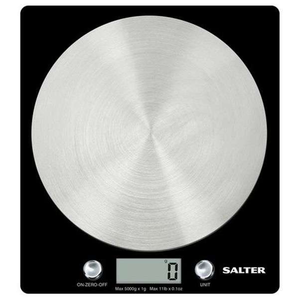 Salter Black Electronic Scale With Steel Platform