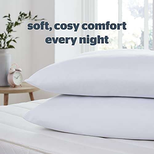 Silentnight Essentials Collection Pillow, White, Pack of 2 with voucher
