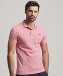 Superdry Mens Classic Pique Polo Shirt (Pink Grit / Sizes S - XXXL) - W/Code - Sold By Superdry