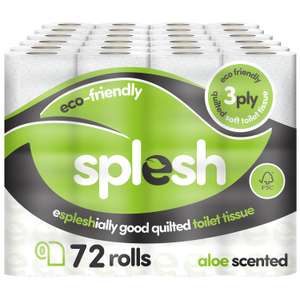 Splesh by Cusheen 3-ply Toilet Roll - Aloe Vera Fragrance (72 Pack) Sold by Cusheen