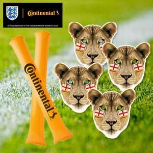Free two masks and two clappers with women's football @ Continental Tyres