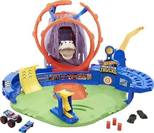 Hot Wheels Monster Trucks T-Rex Volcano Arena Playset with Lights & Sounds, Includes 2 Launchers, 1 Monster Truck & 1 Car £67.23 @ Amazon