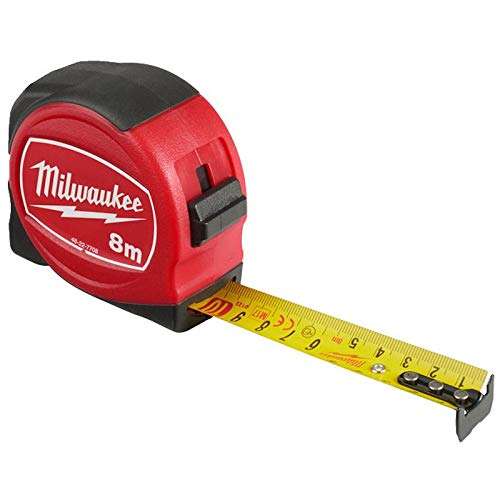 Milwaukee 48227708 0 - 8 m/25 mm Tape Measure, Red
