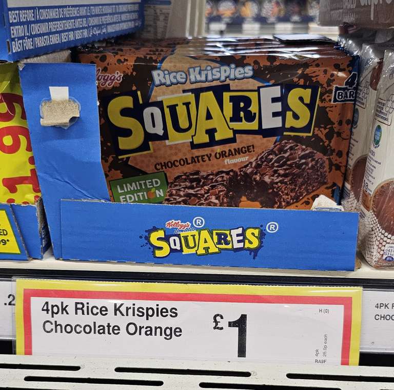 Rice Krispies Squares Chocolatey Orange 4 pack in-store Tondu, Bridgend