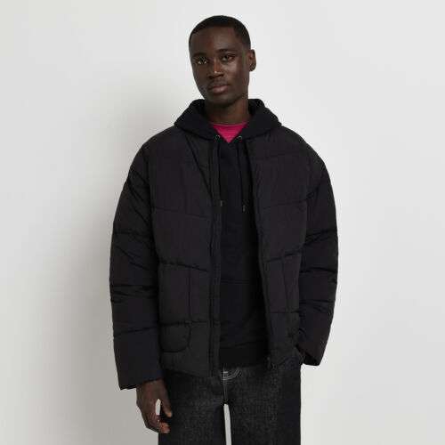Mens Puffer Jacket Black - Regular Fit (Size S or M) @ River Island