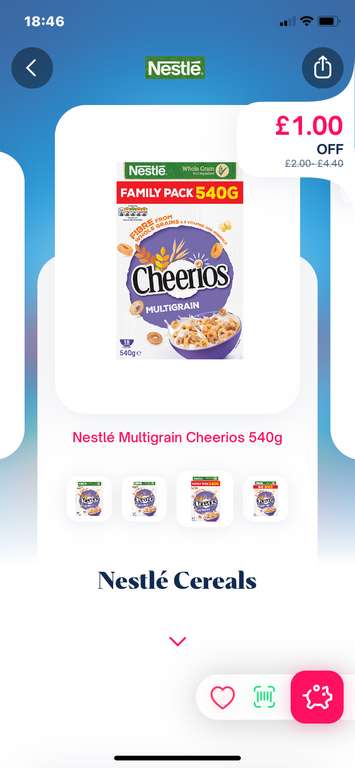 Nestle Multigrain Cheerios 540g (claim £1 back with Shopmium)