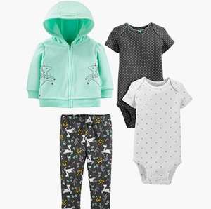 Simple Joys by Carter's Baby Girls' 4-Piece Fleece Jacket, Pant, and Bodysuit Set size 0 months (newborn) £6.59 at Amazon.