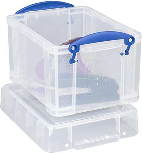 Really Useful Plastic Storage Box with Lockable Lid, 3 Litre Clear