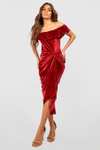 Drape Sleeve Velvet Dress in Red (Size 8 & 10) - £9 & Navy (Sizes 8 & 10)