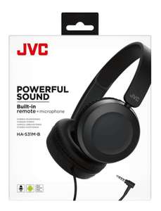 JVC HA-S31M Powerful Sound On Ear Headphones - Black £8 @ ASDA