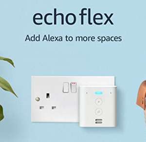 Echo Flex-Voice control smart home devices with Alexa £9.99 / With smart clock or smart night light £15.98 Prime (+4.49 non Prime)@ Amazon
