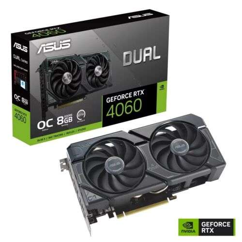 ASUS Dual GeForce RTX 4060 OC Edition 8GB GDDR6 Graphic Card - 90YV0JC0-M0NA00 Sold by Laptop Outlet Ltd
