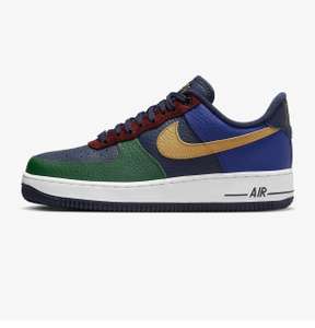 Women's Nike Air Force 1 07 Trainers Gorge Green Gold Suede Obsidian Deep Royal Blue (Limited Sizes) - Free C&C